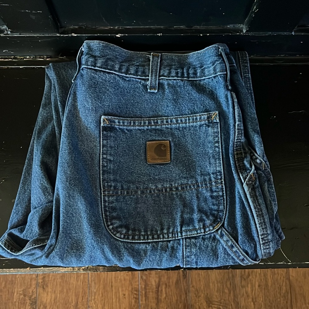 Carhartt men’s denim carpenter jeans 36 x 34 rn14806 pity dungaree fit EUC